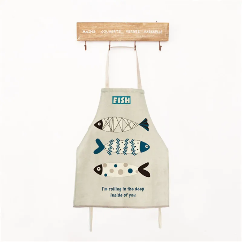 40x50 см, Детский фартук с рисунком рыбы, Модный японский стиль, винтажный кухонный фартук для приготовления пищи, выпечки, фартуки для детей