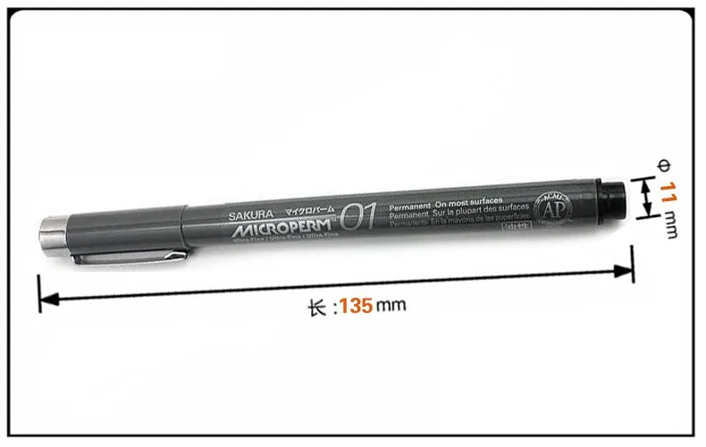 Sakura microperm тонкая линия ручка на масляной основе игла для чернил ручка ультратонкая ручка 0,1 мм 0,3 мм 0,5 мм черный синий красный цвета художественная поставка