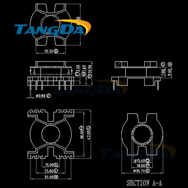 US 29 8 Tangda PQ PQ4020 Type 6 6 Pin 12P Bobbin Magnetic Core Skeleton Ferrites Power Transformer Housing PC40 In Inductors From Home Improvement