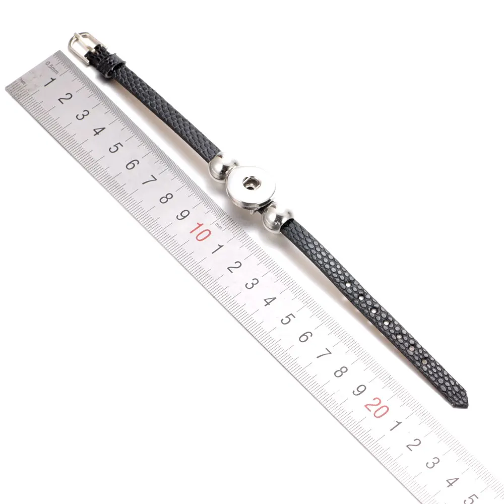 New Arrivals 15 Colors Cheaper PU Leather DIY Armband 18mm Snap Button Bracelet Jewelry SZ0281|bracelet jewelry|button braceletsnap button bracelet |