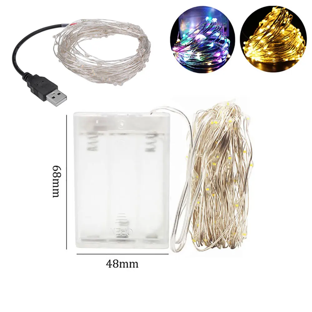 

Led Strings Copper Wire Battery Or USB Operated Christmas Wedding Party Decoration LED String Fairy Lights Guirlande Lumineuse