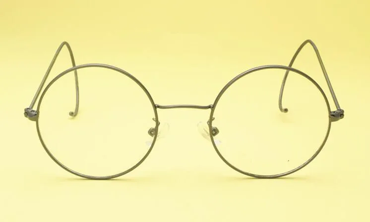 Винтажные круглые оправа для очков 60s 46 мм золотого цвета из металла John Lennon Steve Jobs