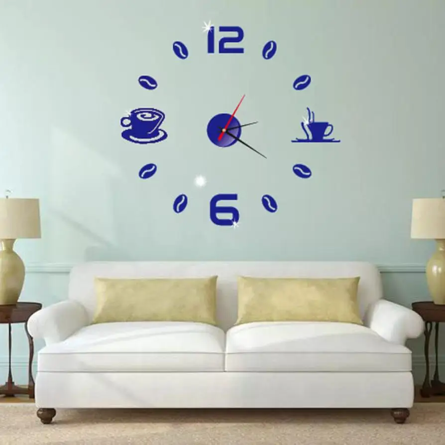 

2018 Acrylic Modern DIY Wall Clock 3D Mirror Surface Sticker Home Office Decor-Purple NEW M23
