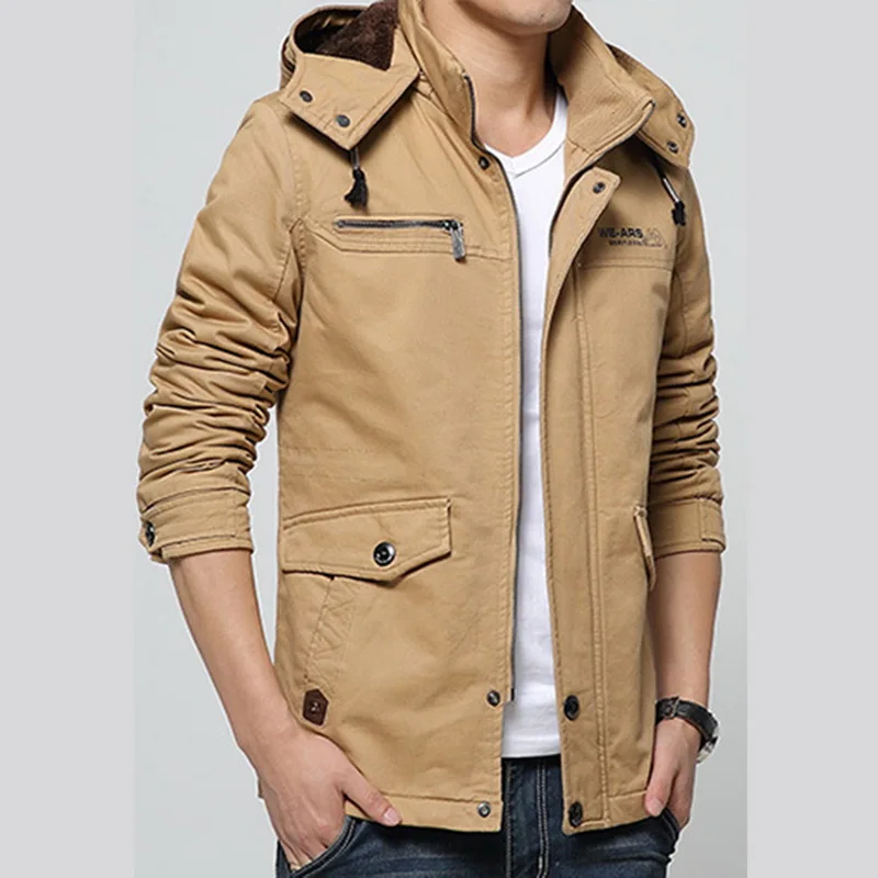 

MoneRffi Clearance Sale Men Winter Warm Jacket Thermal Thick Men's Solid Color Warm Hooded Parkas Coats Windproof Parka Coat