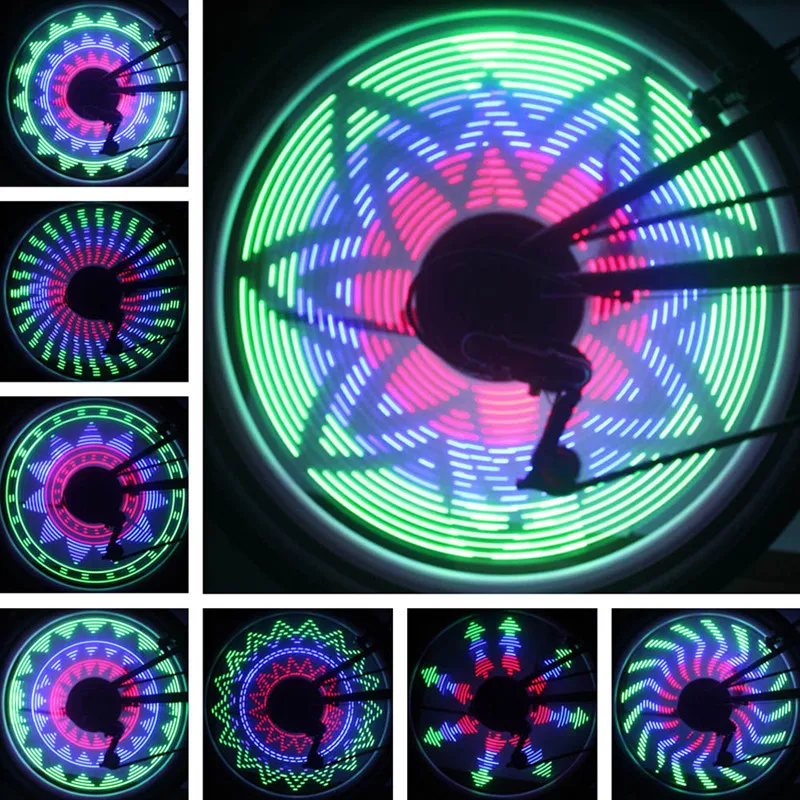 YQ8001 LED RGB Waterproof Bike Bicycle 32LED 32 Patterns Wheel Light Colorful Super Cool Cycyling Tire Spoke | Спорт и развлечения