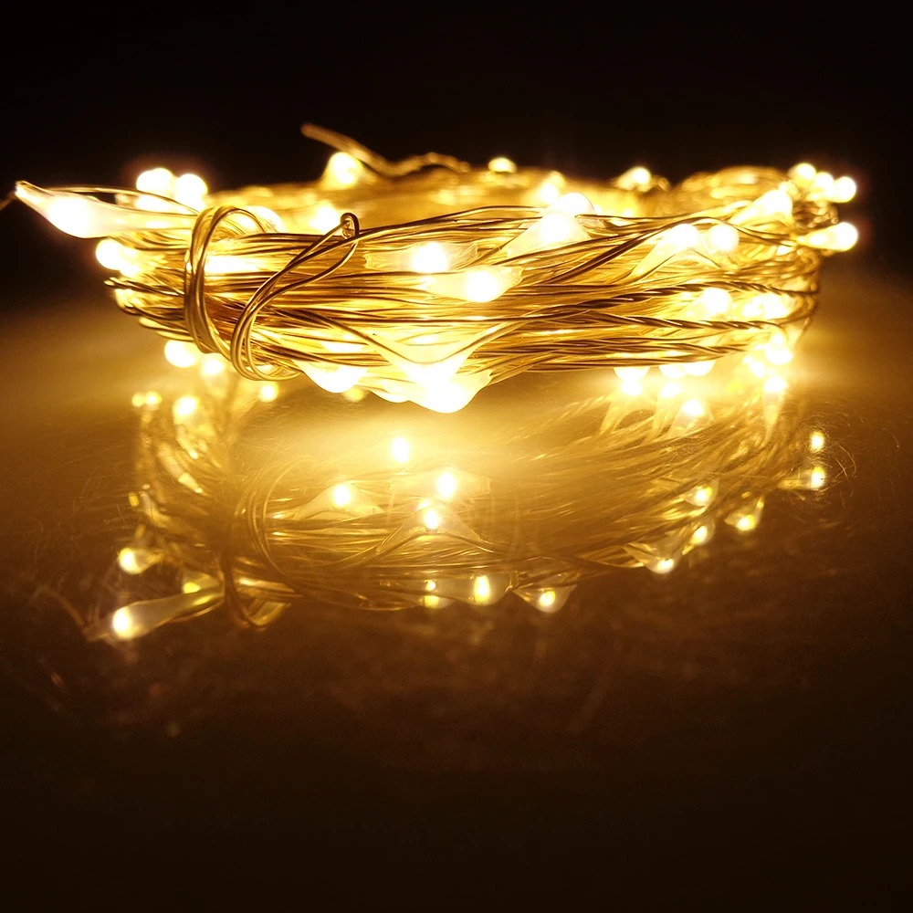10 м 100LED светодиодные гирлянды наружные рождественские сказочные огни теплые