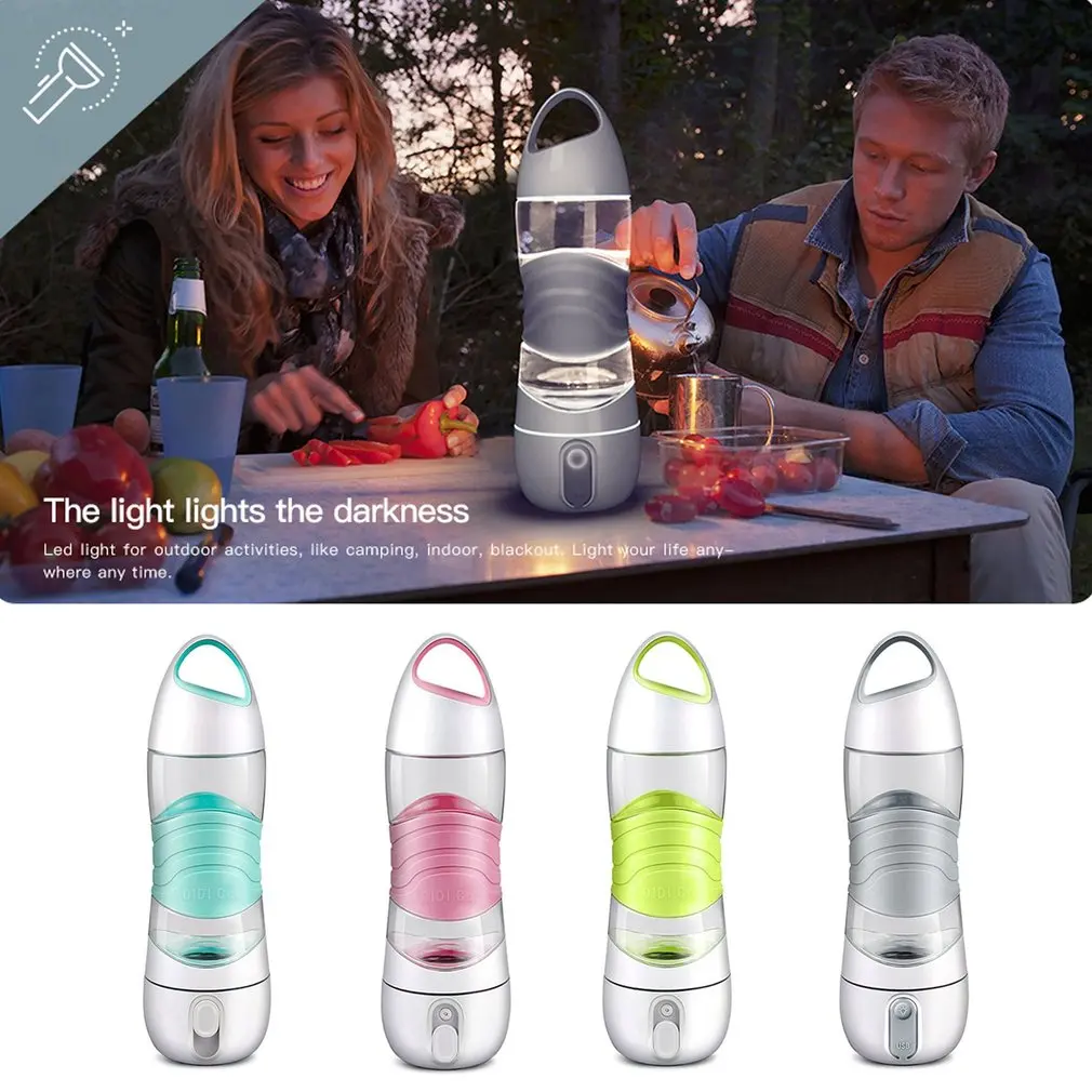 New Smart Water Bottle Cup Light With Reminder To Drink Water for Hiking Fitness 