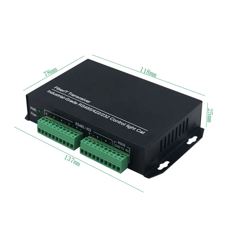 1pair4-channel RS485 двунаправленный последовательный порт данных высокого качества кошачий однорежимный одинарный волоконно 422 оптический приемопередатчик 485 для оптического волокна