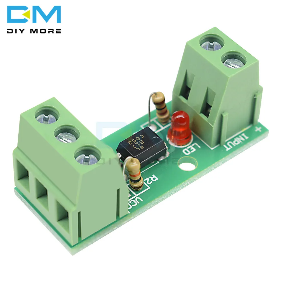 

12V 1 Channel Optocoupler Isolation Module Isolated Board Rail Holder PLC Processors 80KHz PC817 EL817 Drive Motor Inverter