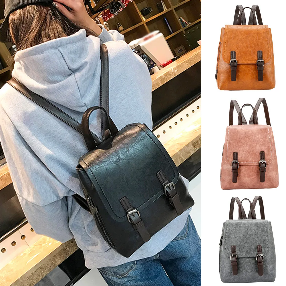 

Ladies Girls Pure Color Cute Mini Backpack High Quality PU Leather Shoulder Bag School Bag Tote Bagpack 2019 Mochila Feminina
