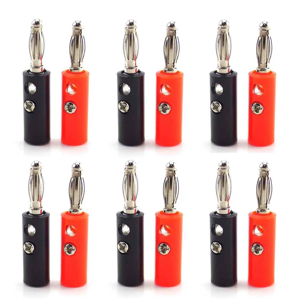 

10pcs/lot 4mm Banana Plug Connector Audio Speaker Wire Cable Adapter Connectors Banana Plugs audio video plugs tools