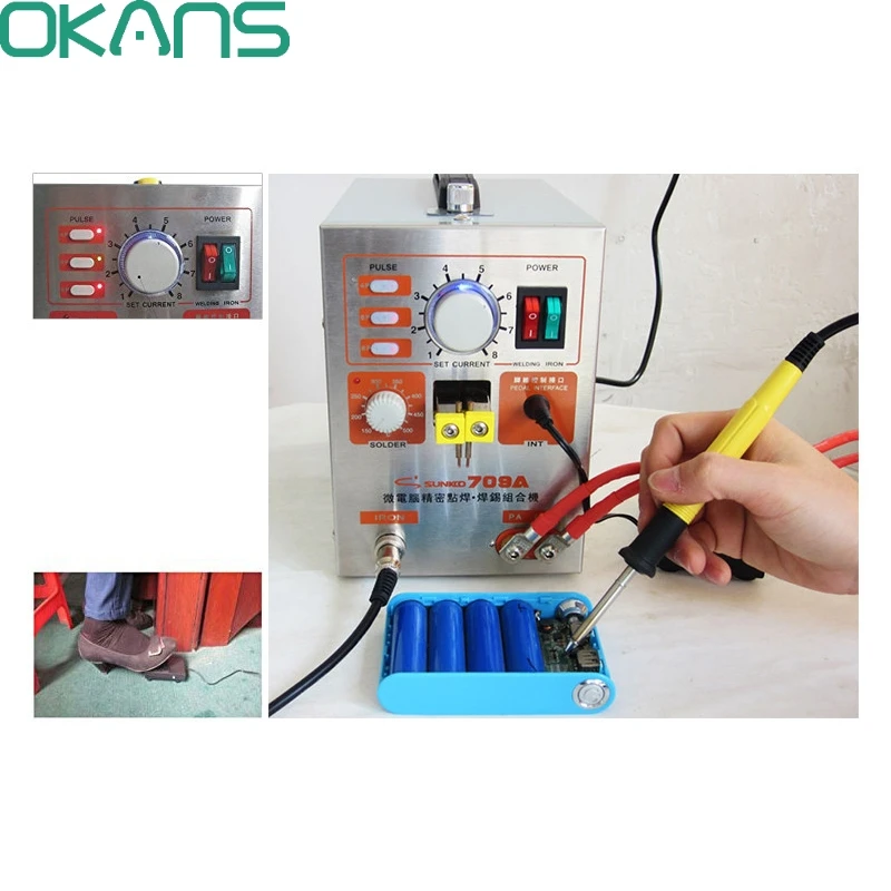 709A высокомощный Аккумуляторный аппарат для точечной сварки и паяльной станции с универсальной сварочной ручкой электроаккумулятор сварочный аппарат