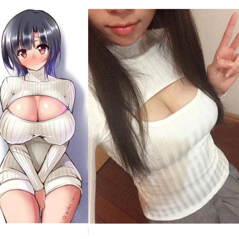 Женский комбинезон открытый на груди свитер с высоким воротником вязаный F50|women