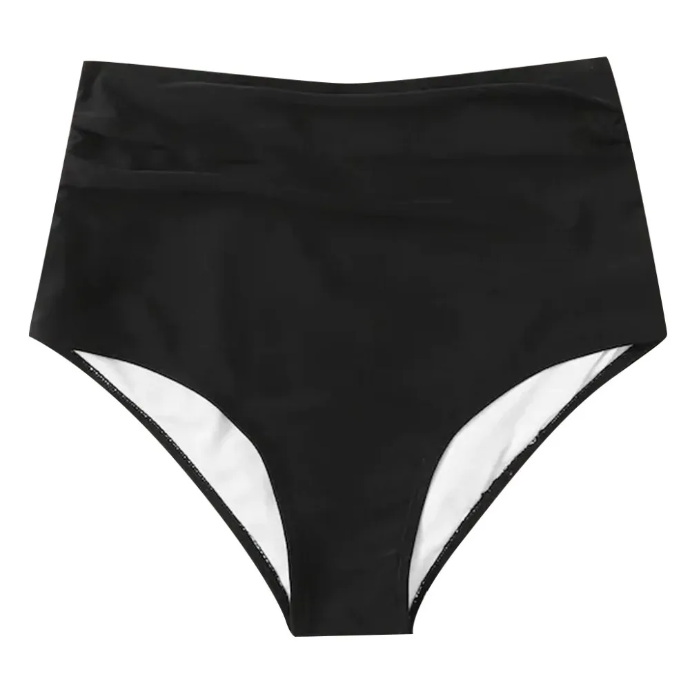 Women High Waist Bikini Bottoms Swim Briefs Beach Shorts Stretch Shorts Female Swimming Pants  Sexy High Cut Fashion L5# (3)