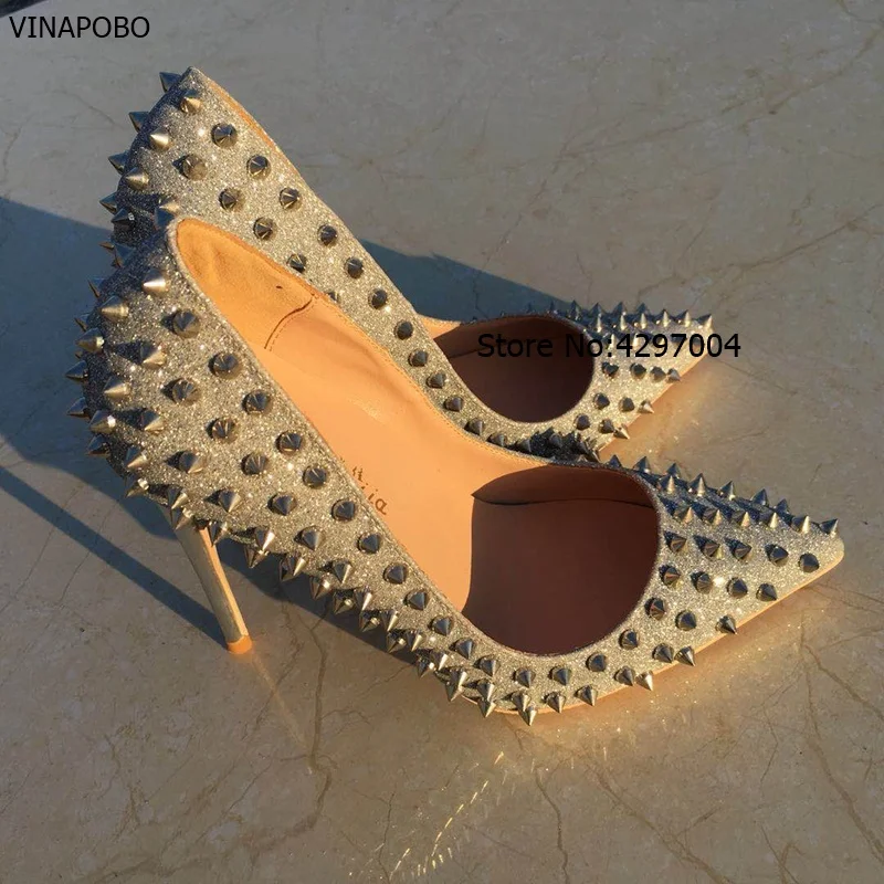 2018-NEW-PU-leather-high-heeled-lady-pumps-Rivet-pointed-toe-woman-party-shoes-slip-on (5)