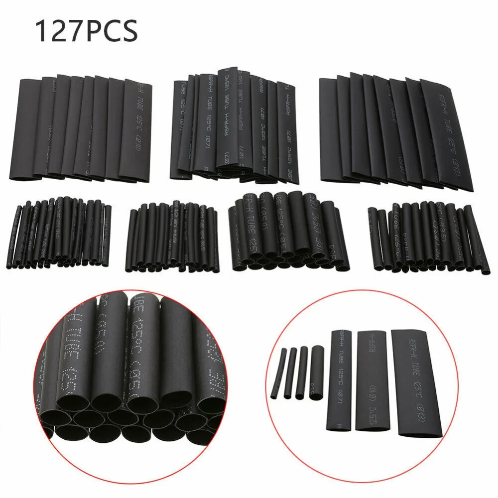 328PCS 2:1 Polyolefin Heat Shrink Tubing Tube Sleeve Wrap Wire Assortment 8 Size