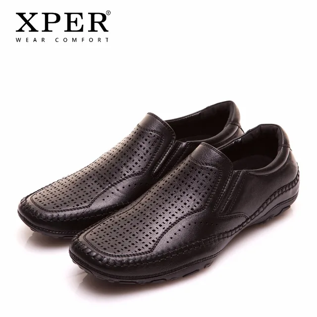2018 XPER модный бренд Для мужчин Туфли без каблуков Для мужчин повседневная обувь без застежки Мокасины черные мужские лоферы дышащая комфорт большой Размеры # YMD86795BL