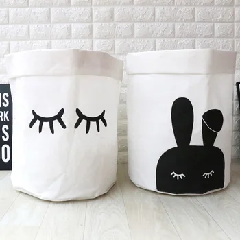 

Cotton Linen Laundry Basket Storage Basket for Dirty Clothes Waterproof Folding Toy Organizer Storage Bucket Home Organization