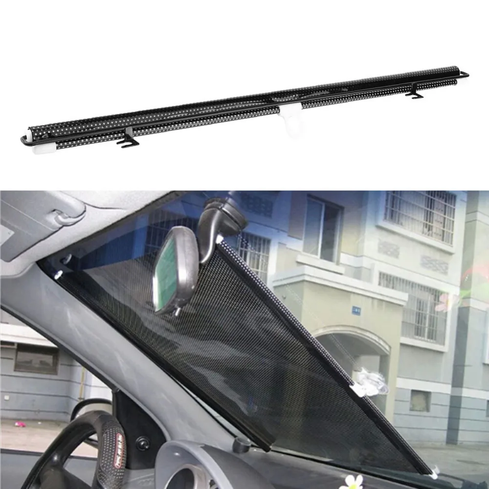 

Car Window Windshield Retractable Sunshade Auto Sun-shading Curtain Cover Black 125x58cm