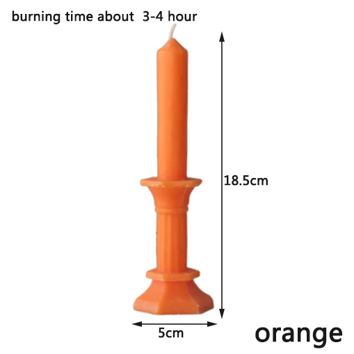 Европейская ретро свеча украшение римская колонна ремесла свеча дом романтический ужин при свечах домашний стол компоновка свечи - Цвет: Orange