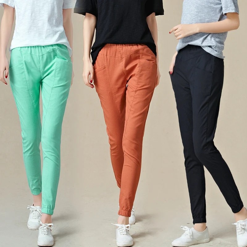 orange ankle pants