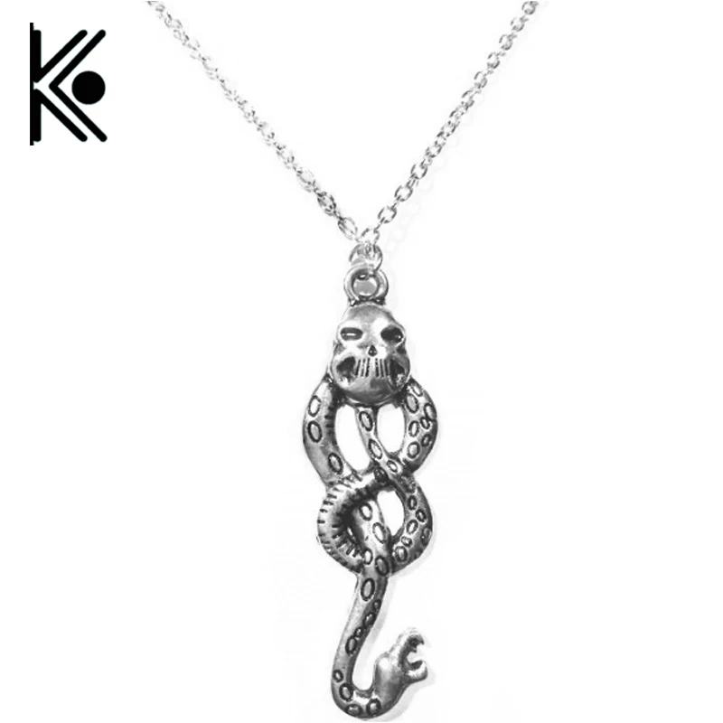

Movie jewelry Death Eaters Lord Voldemort Nagini Snake Statement pendant Necklace gift hogwarts jewelry