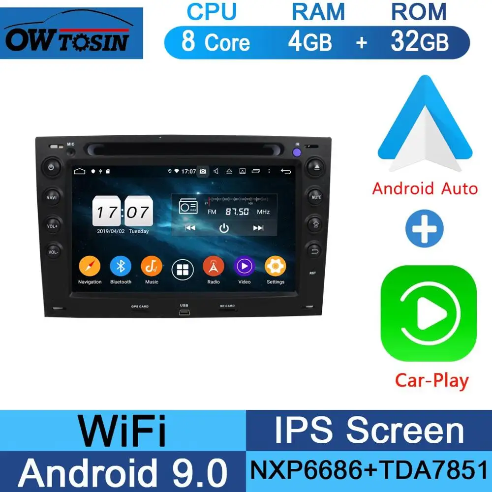 " ips 8 ядерный 4G+ 64G Android 9,0 автомобильный dvd-плеер для Renault Megane 2 ii 2003 2004 2005 2006 2007 2008 2009 CarPlay мультимедиа - Цвет: 32G CarPlay Android