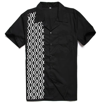 

Vintage 1990'S Men Clothes Abstract Patterned Designer Style Men's Button Down Party Dance Shirt