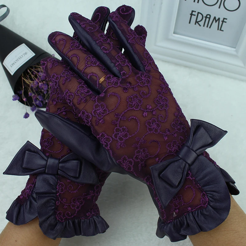 Buy Elegant Women Gloves Genuine Leather Sheepskin