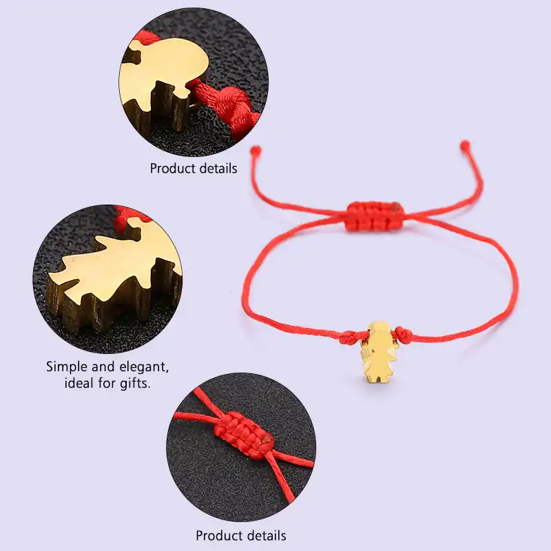 A La Main Fil Rouge Bracelet Reglable En Acier Inoxydable Bracelets Porte Bonheur Pour Femme Fille Anniversaire Chanceux Pendentif Bracelets Aliexpress