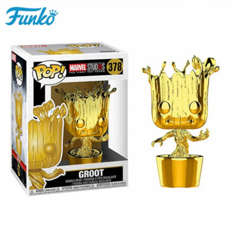 

Hot 1pcs FUNKO POP! Marvel The 10th Anniversary Guardians of the Galaxy Groot Boy Girl Birthday Vinyl Action & Toy Figures Gift