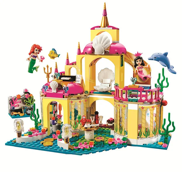 

383PCS New BELA Building Blocks Princess Mermaid 41063 Ariel's Undersea Palace Buildable Figures Compatible Legoe Princess