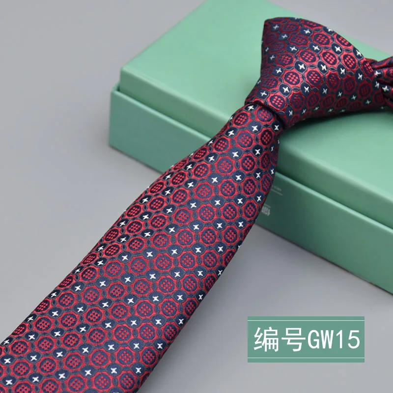 Высокое качество мужской галстук 6 см обтягивающие галстуки свадебное платье мужские галстуки плед cravate бизнес pour homme rouge slim - Цвет: GW15