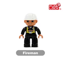 Fireman Duplo Figure Blocks Role-Play Figure Communitry Society Educational Toys