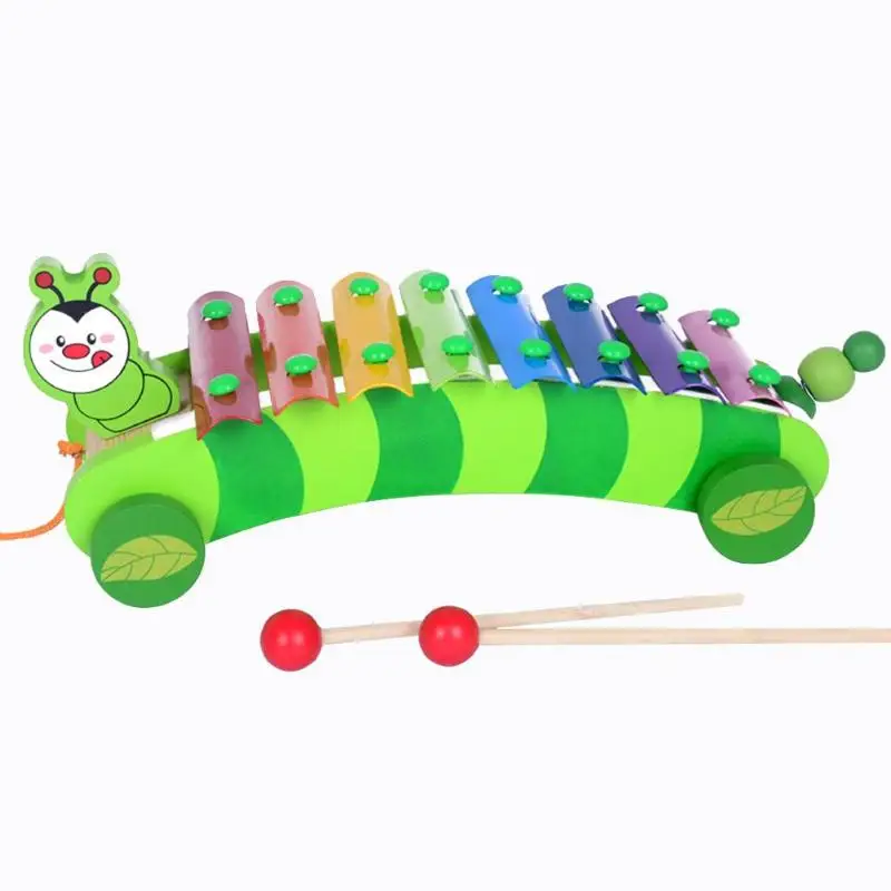 8-Note детский червь автомобиль Xylophon музыкальные игрушки Ранние Монтессори музыкальные стук пианино Обучающие игрушки умные игрушки подарки