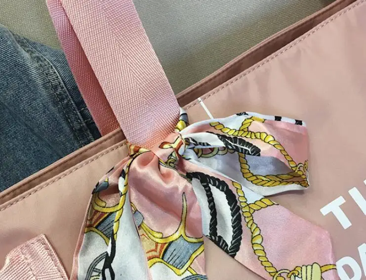 Большой Ёмкость модные однотонные Цвет письмо дорожная сумка для Новинки для женщин Водонепроницаемый нейлоновые Наплечные сумки Мода