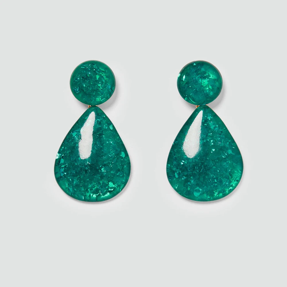 

European Fashion Charm Acrylic Water Drop Earrings ZA Resin Dangle Earrings Statement Blue Translucent Jewelry Pendant Wholesale