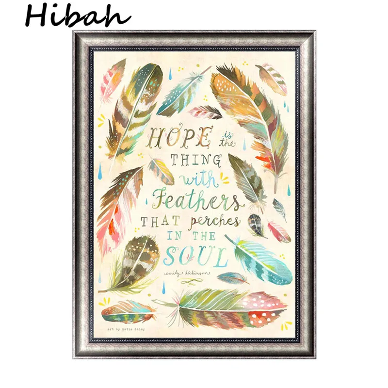 

5D Diamond Embroidered Feather diy Diamond Painting Cross Stitch Alphabet Picture Round Diamond Mosaic