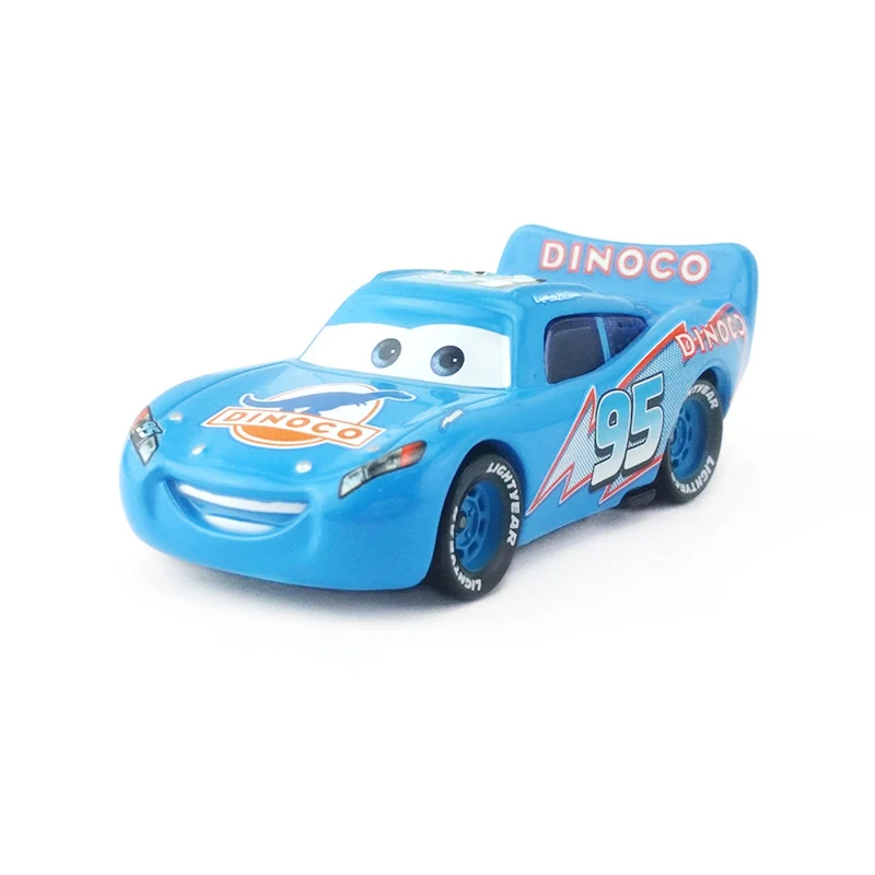 Disney Pixar Cars Gold Dinoco синий черный полицейский Молния Маккуин литой игрушечный автомобиль для детей 1:55 Свободный бренд и - Цвет: Dinoco McQueen