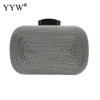 

Black Pvc Weave Woman Handbag Purse Mini Clutch Evening Vintage Crossbody Shoulder Messager Bags Fashion Girls Clutches Bag 2018