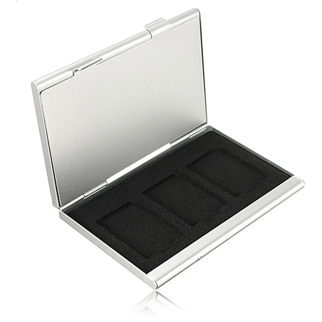 

centechia Top Quality 6 Slots Dougle-desk Aluminum Storage Box For SD SDHC SDXC MMC Memory Card Case Holder Protector