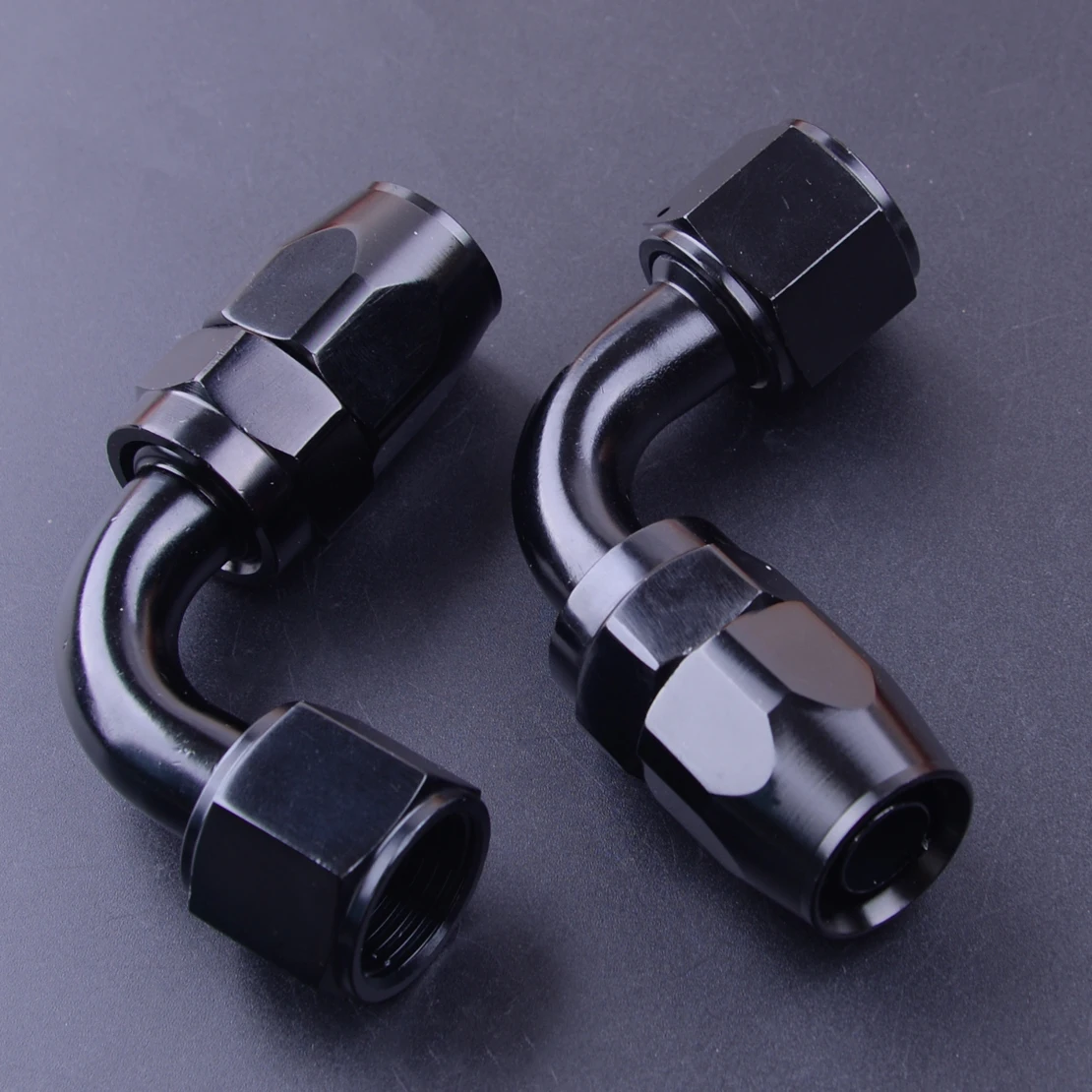 

CITALL 2Pcs Black Aluminum Alloy 10-AN 90 Degree Swivel Oil Fuel Hose End Fitting Adaptor Anodized FT-9010-BK2