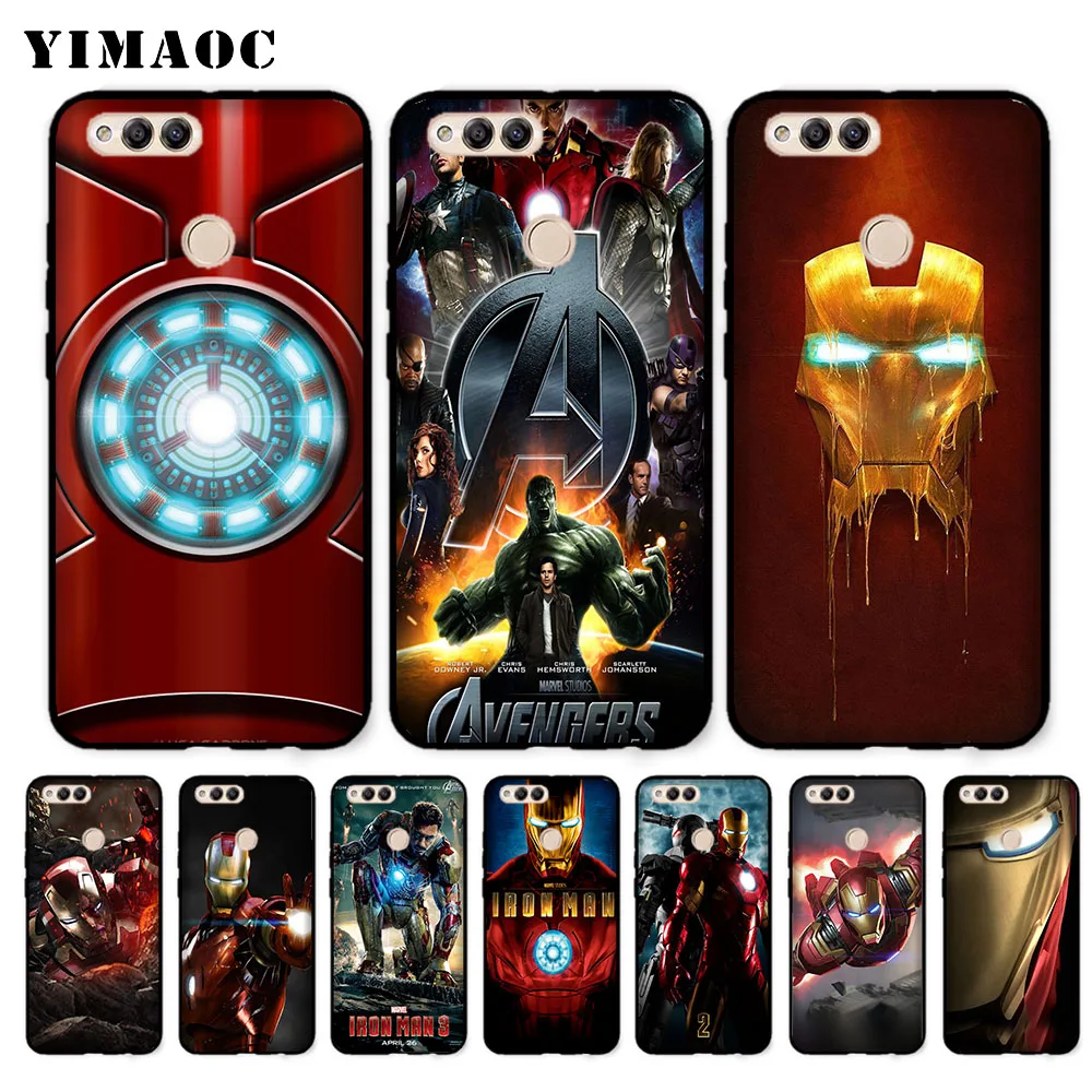

YIMAOC super hero Iron Man Soft Case for Huawei Honor Note 10 9 Lite 8C 8X 8 Lite 7X 7A 3GB Pro 7C 6A