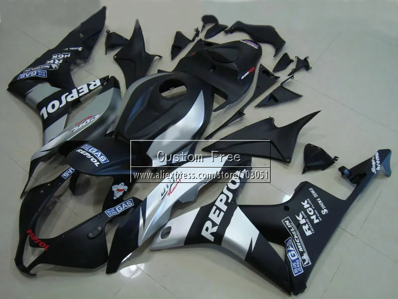 ABS Injection body fairings kit for Honda CBR 600 RR fairing set 07 08 CBR 600RR CBR600RR 2007 2008 black repsol motorcycle part