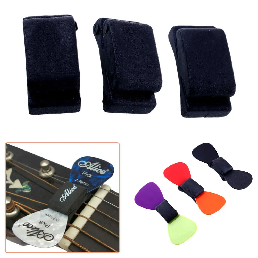 Wholesale 5X Hot Sale Rubber HeadStock Selling Musical Accessories Standard Guitar Pick Holder For Acoustic Guitar Drop Shipping