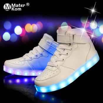 

Size 25-37 Light Shoes Kids for Girls Boys Led Shoes Luminous Sneakers Light Up Children Tenis Led Slippers USB Recharging