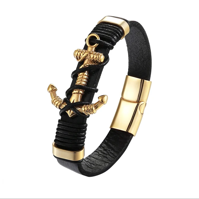 Bracelet Cuir Homme Avec Ancre