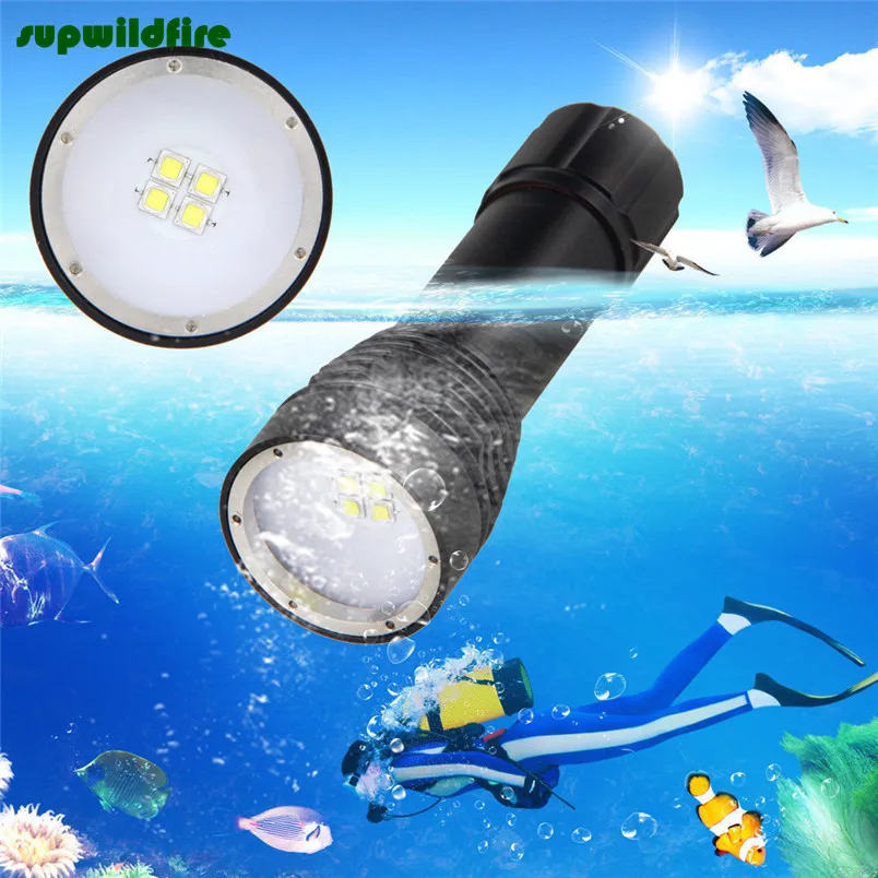

8000LM 4x XML L2 LED Underwater 100M Scuba Diving Flashlight Torch 26650 Lamp Free Shipping #NO15