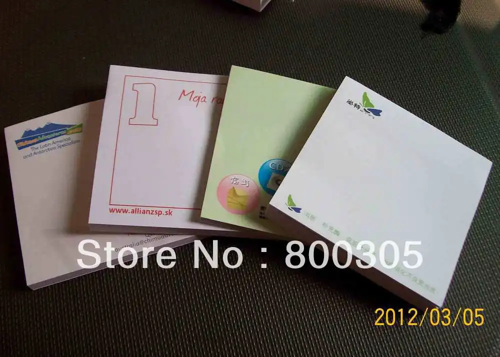 custom logo sticky memo pad note pad/notepad 75*75mm*25sheets 400pcs