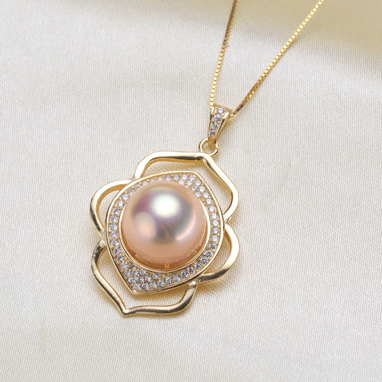 

925 steel seal Pearl Pendant Mount Accessories No Pearls Woman Pearl Necklace Pendant Jewelry Making Gifts